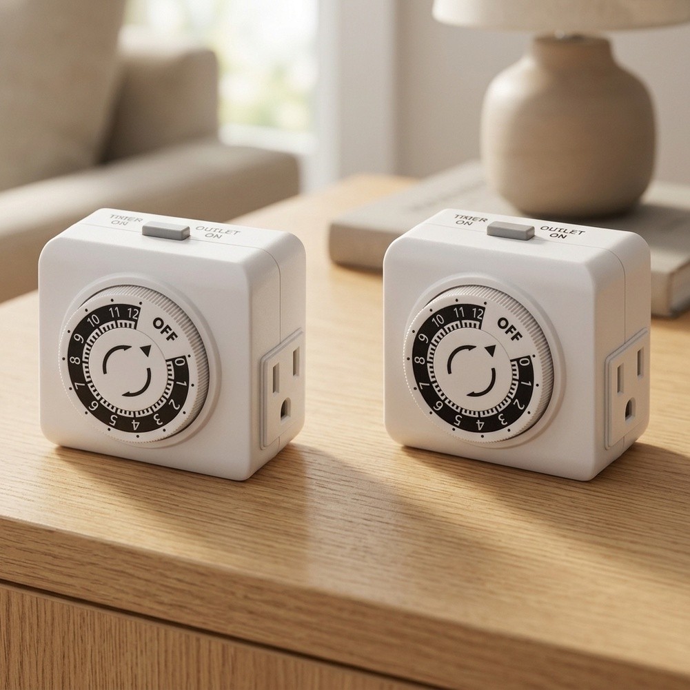 Timer Dual Outlet - Zestaw 2 sztuk: 24-godzinny, mechaniczny timer